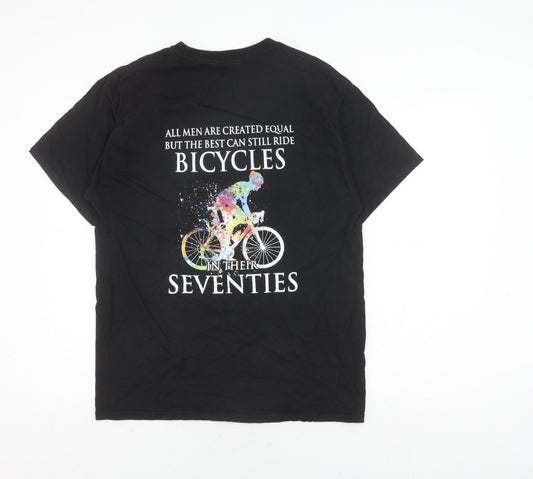 Hanes Men's Black Sports Graphic T-Shirt L