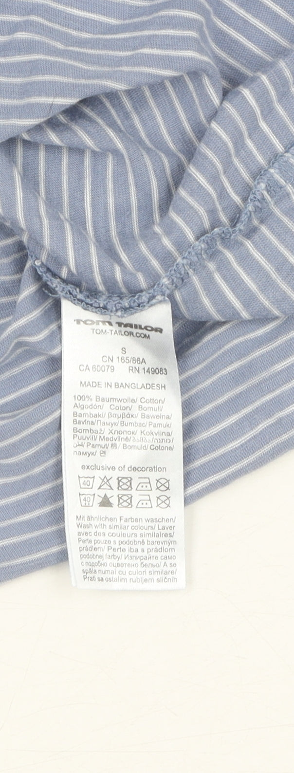 Tom Tailor Women's Blue Striped T-Shirt, Size S