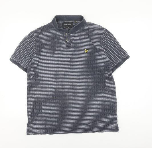 Lyle & Scott Men's Grey Geometric Polo Shirt L