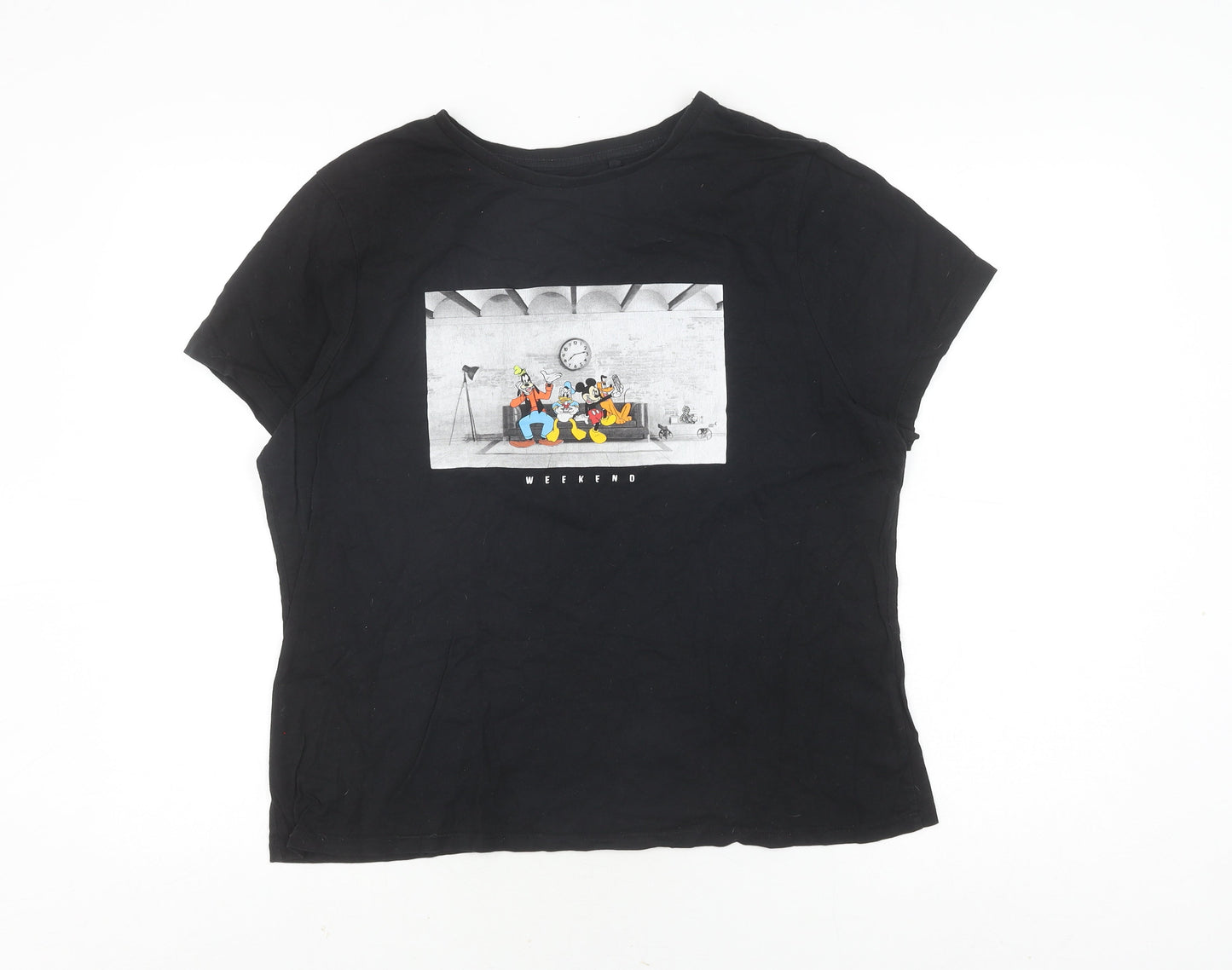 Disney Unisex Adults Black L Mickey T-Shirt