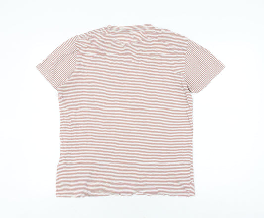 AllSaints Men's Brown Striped T-Shirt M