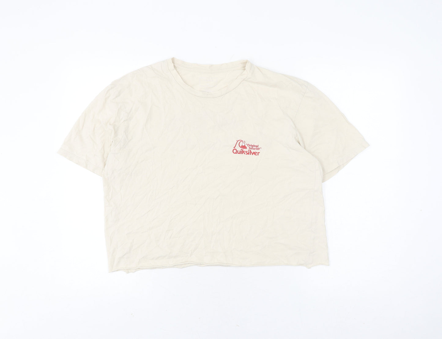 Quiksilver Unisex Beige L Cotton T-Shirt Classic Style