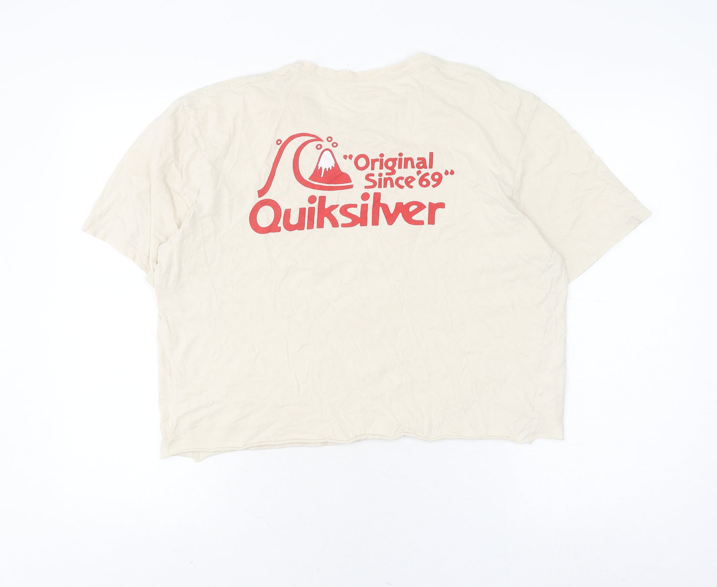 Quiksilver Unisex Beige L Cotton T-Shirt Classic Style
