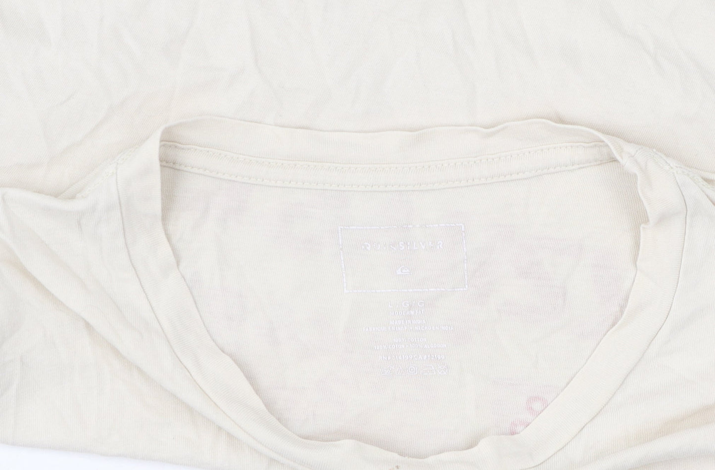 Quiksilver Unisex Beige L Cotton T-Shirt Classic Style