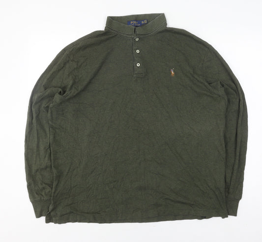 Polo Ralph Lauren Men's Green Henley Sweatshirt 2XL
