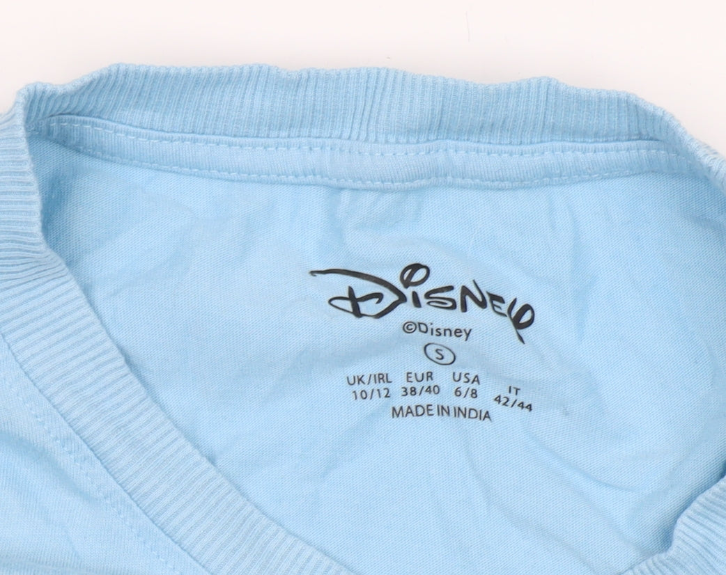 Disney Women’s Blue Stitch T-Shirt, Size S, Casual Wear