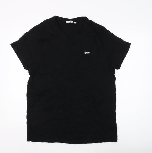 Additional front view of Lee Cooper Men's Black XL V-Neck T-Shirt
