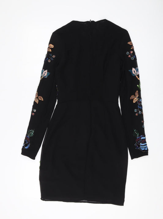 Needle & Thread Women's Black 6 A-Line Party Dress