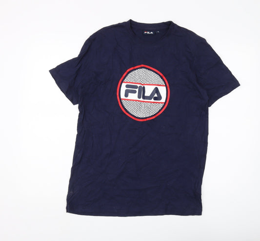 Fila Men's Blue Crew Neck Short Sleeve T-Shirt S