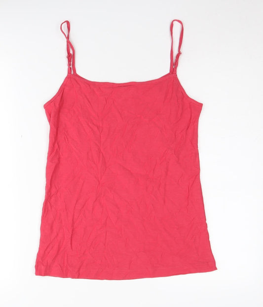 Womens UK Size S Adini Red 100% Cotton Tank