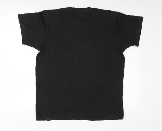 adidas Men's Black Medium Logo Crew Neck T-Shirt