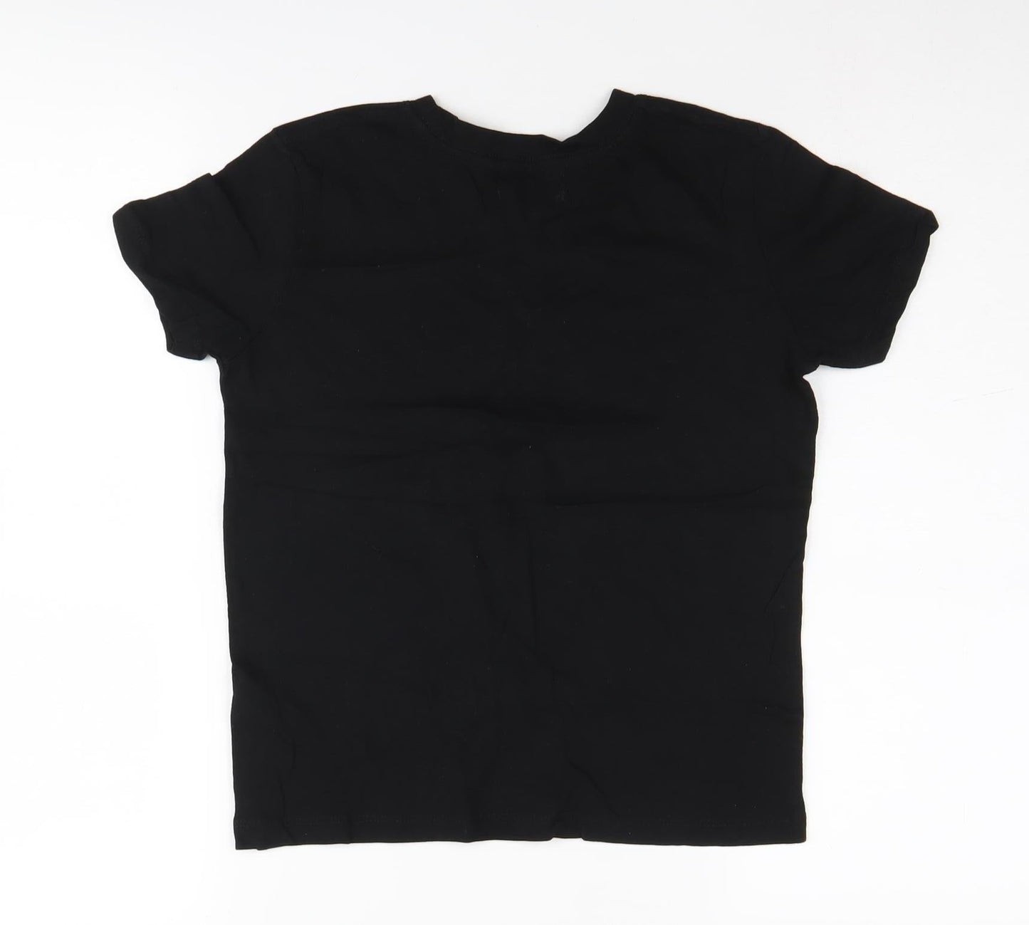 Pull&Bear Women's Black T-Shirt, 2XS, Fun Cat Print