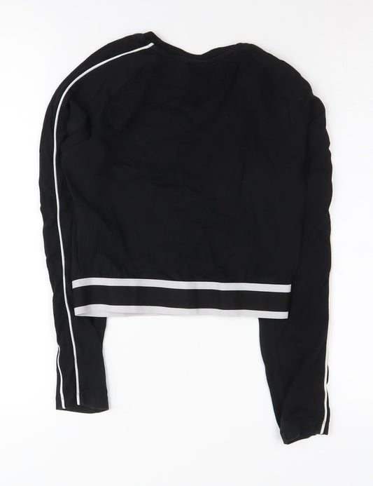 Puma Women's Black Cropped T-Shirt, Size 14, Casual Style