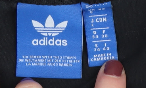 Adidas Women's Black Cropped T-Shirt, Size 6, Sports Style