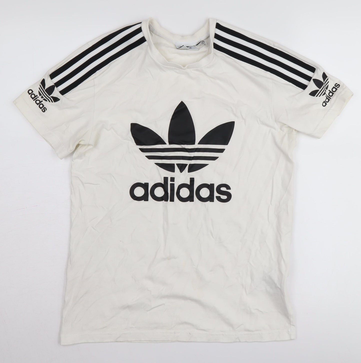 adidas Women's White T-Shirt, Size 4, Casual Style