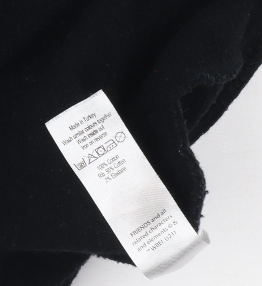 Brand and care label for George girls’ black 'friends' tunic sweatshirt 5-6 years