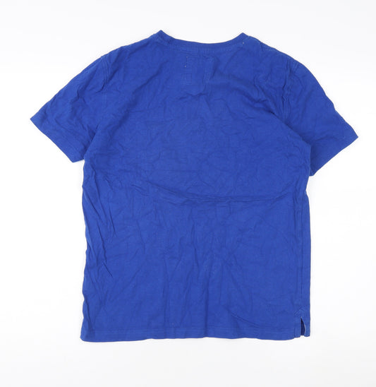 Crew Clothing Blue Men's T-Shirt, Size S, Logo Accent