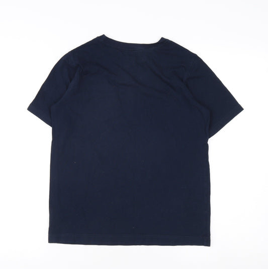 Lands' End Boys Blue T-Shirt 10-11 Years Short Sleeve Casual