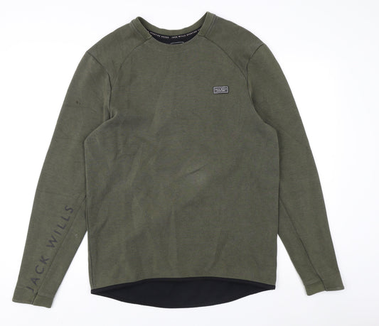 Jack Wills Men's Green Pullover Sweatshirt M