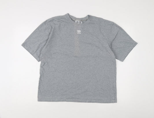 Unisex Adultss UK Size S adidas Grey Cotton T-Shirt