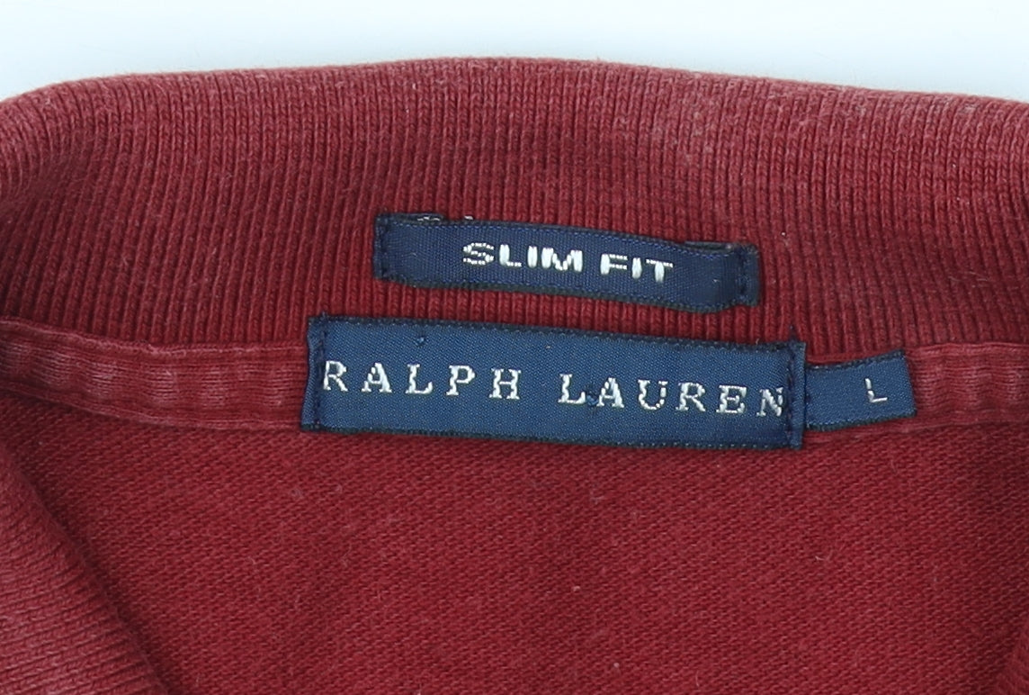 Ralph Lauren Women's Slim Fit Red Polo Shirt L