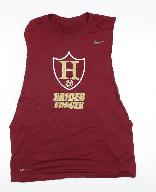 Nike Men's Red Tank Top - L - Sporty, Activewear