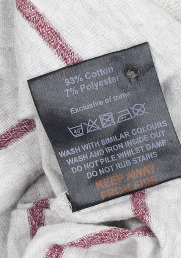 Tog Twenty Four Women's Grey Striped Henley T-Shirt Size 12