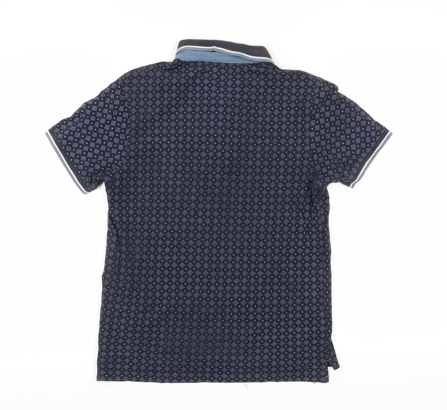Jack & Jones Blue Geometric Polo Shirt - Men's S