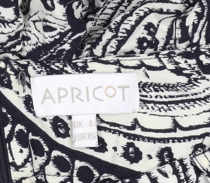 Apricot Women's Paisley A-Line Skirt, Size 8, Black, Knee Length