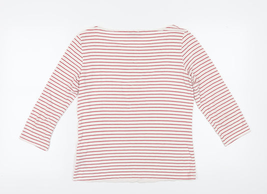 Hobbs Women's Red Striped Jersey T-Shirt, Size M