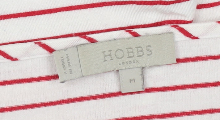 Hobbs Women's Red Striped Jersey T-Shirt, Size M