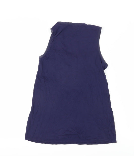 Gap Women's Blue Tank Top - Size S, Stylish Ruffle Detail
