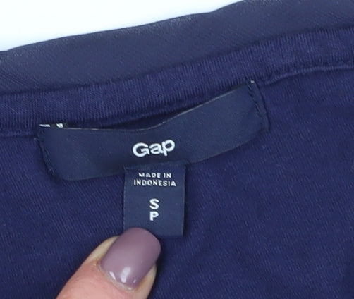 Gap Women's Blue Tank Top - Size S, Stylish Ruffle Detail