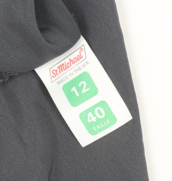 St Michael Women's Grey Button-Up Shirt Size 12