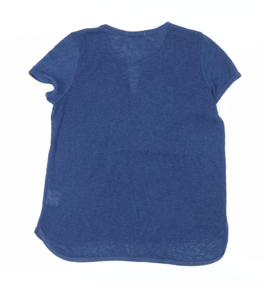 Brave Soul Women's Blue Embroidered T-Shirt M