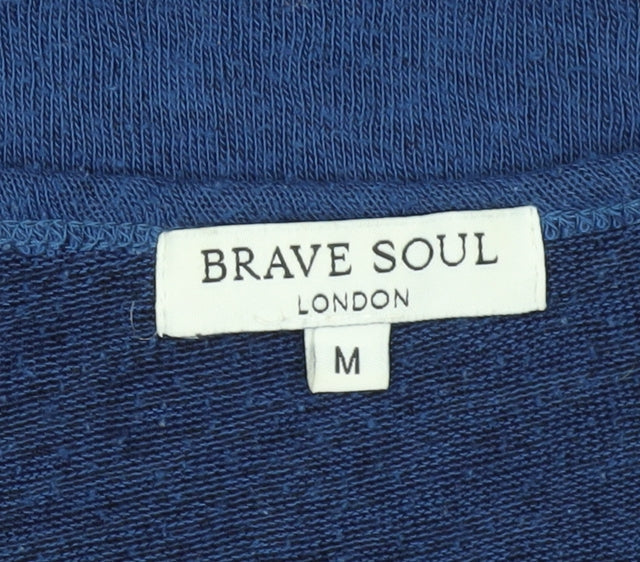 Brave Soul Women's Blue Embroidered T-Shirt M