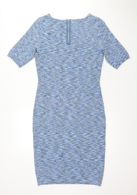 Karen Millen Women's Blue Striped Sheath Dress Size 12
