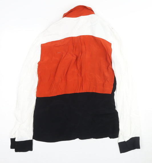 Hobbs Women's Silk Colourblock Blouse, Size 6 - Elegant Casual Wear