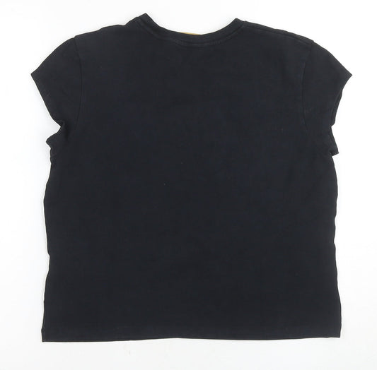 Superdry Women's Black T-Shirt, Size 14, Casual Wear