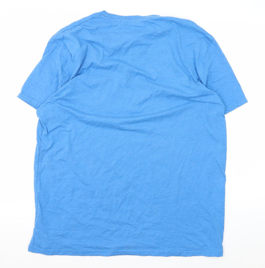 Broken Standard Men's Blue T-Shirt 2XL Crew Neck Regular Fit