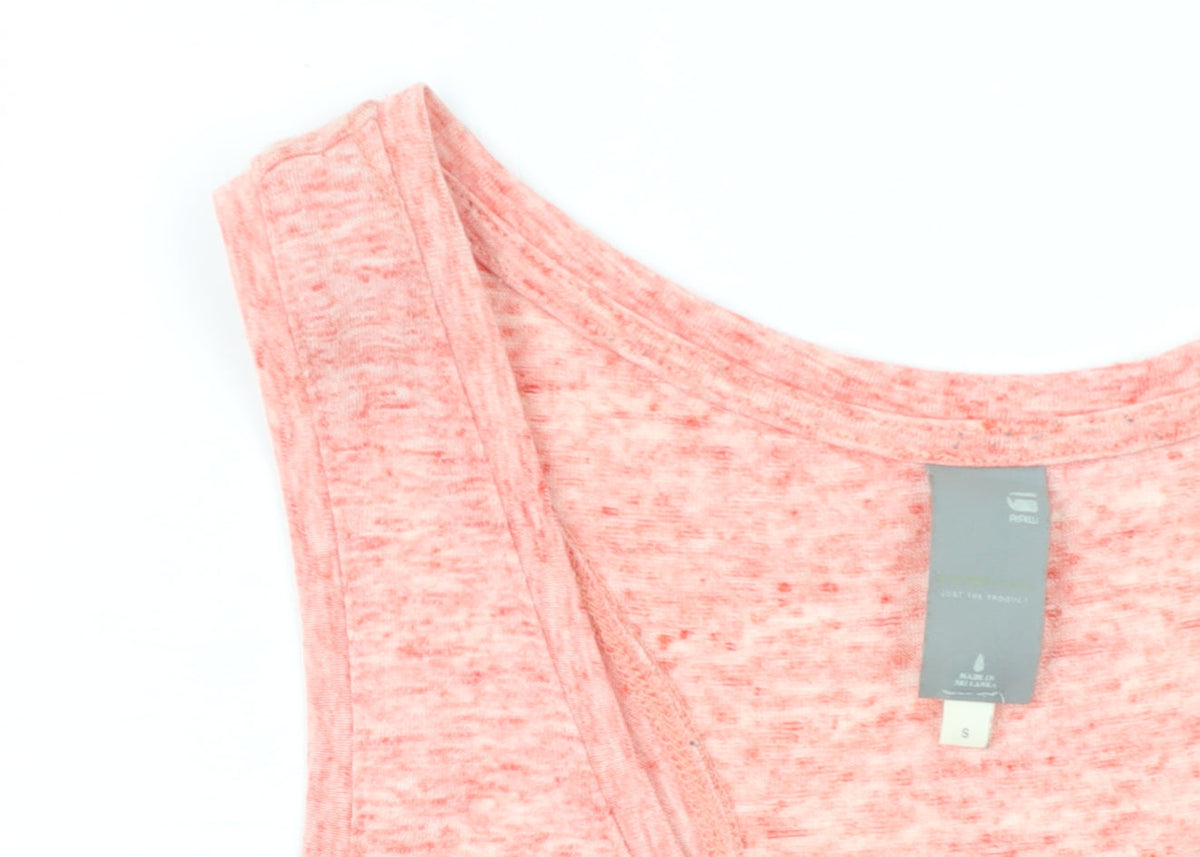Close-up detail of G-Star RAW Women's Pink Tank Top -, size S, Racerback Style