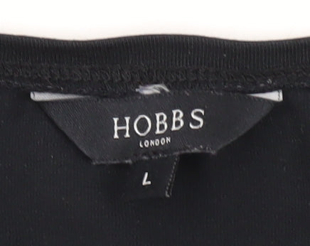 Hobbs Women's Black T-Shirt, Regular Fit, Size L, Casual