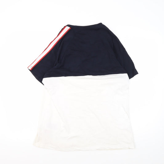 Brave Soul Men's M Blue White Colourblock T-Shirt