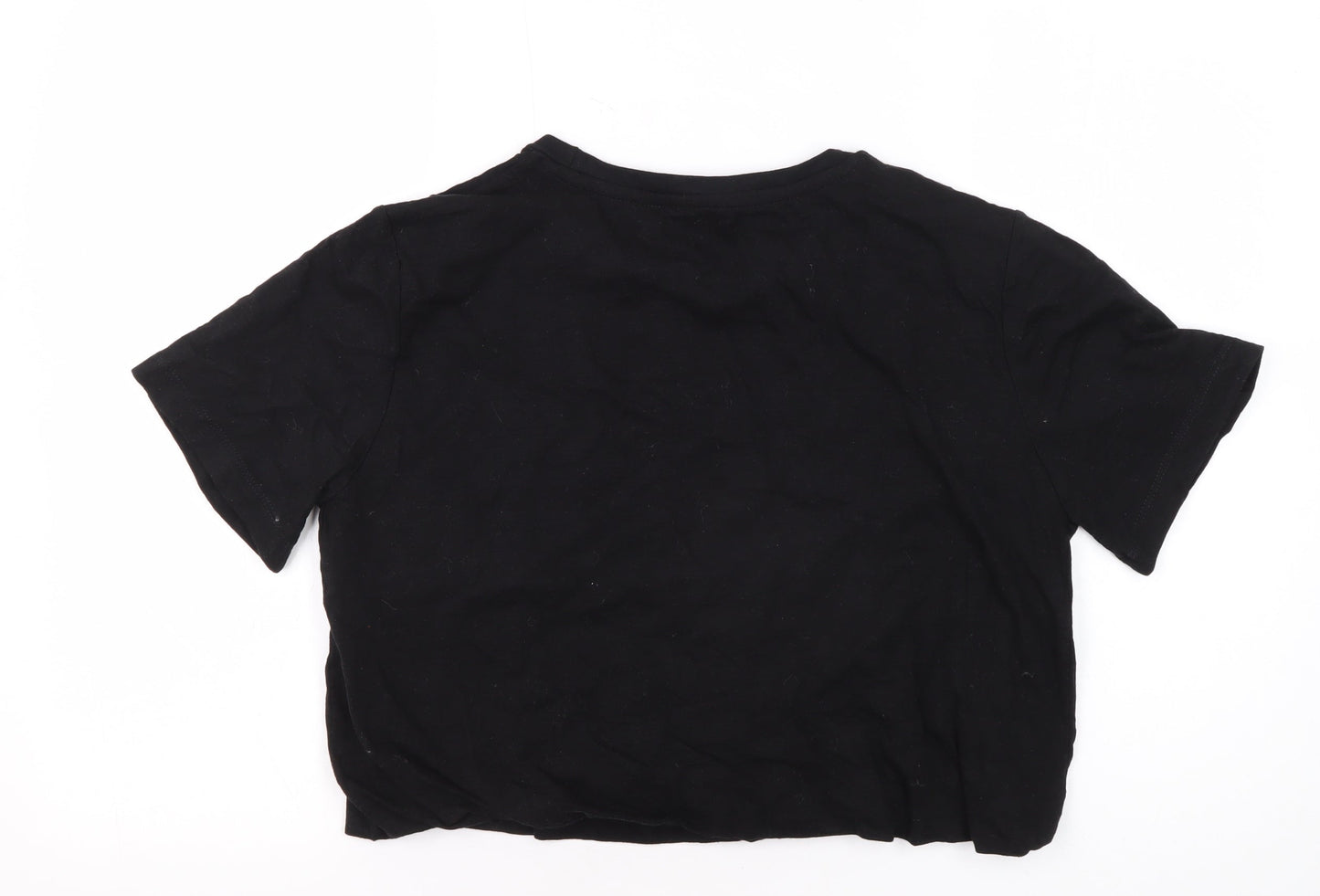 Khaadi Women's Black Basic T-Shirt, Size S, Crew Neck