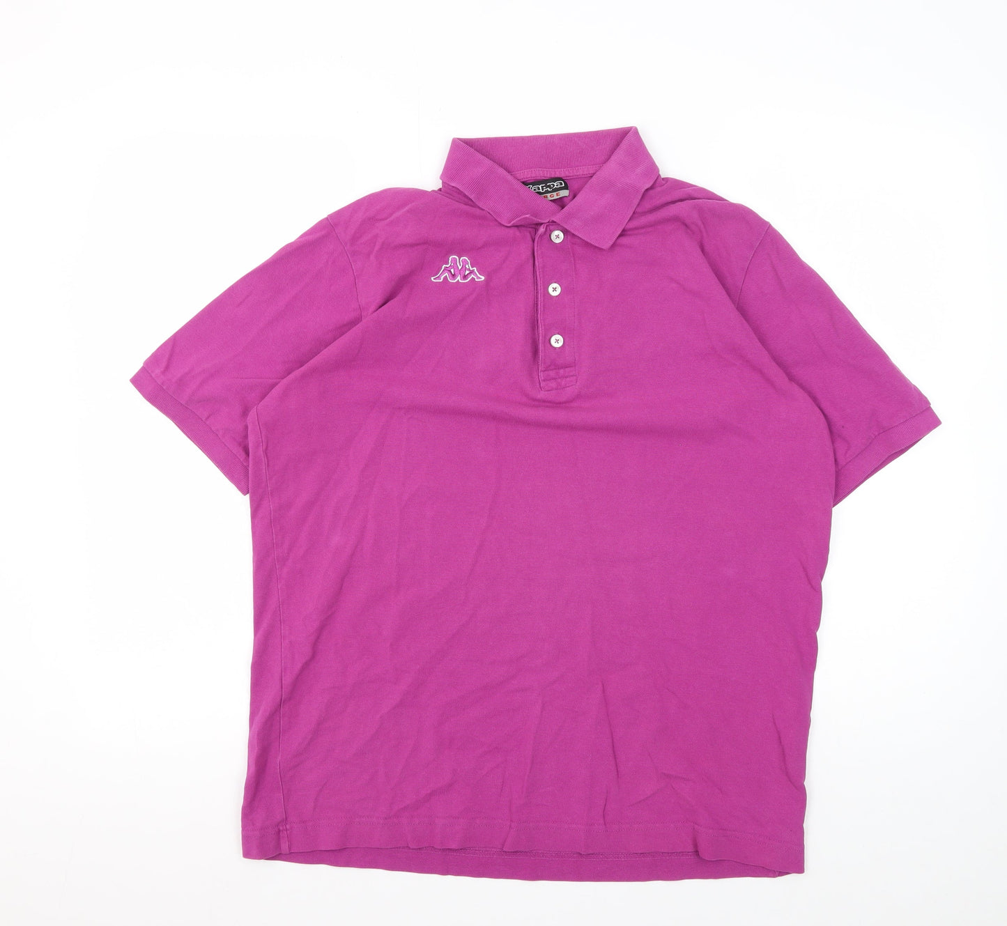 Kappa Men's Pink Polo - Large, Short Sleeve
