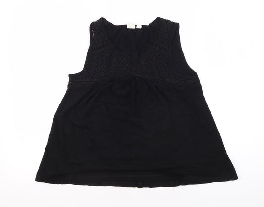 Gap Women's Black Tank Top, 2XS, Sleeveless Crochet