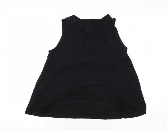 Gap Women's Black Tank Top, 2XS, Sleeveless Crochet