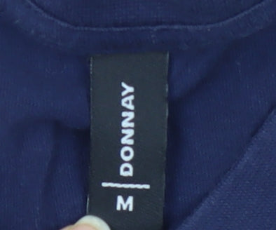 Donnay Men's Blue V-Neck T-Shirt Medium Cotton