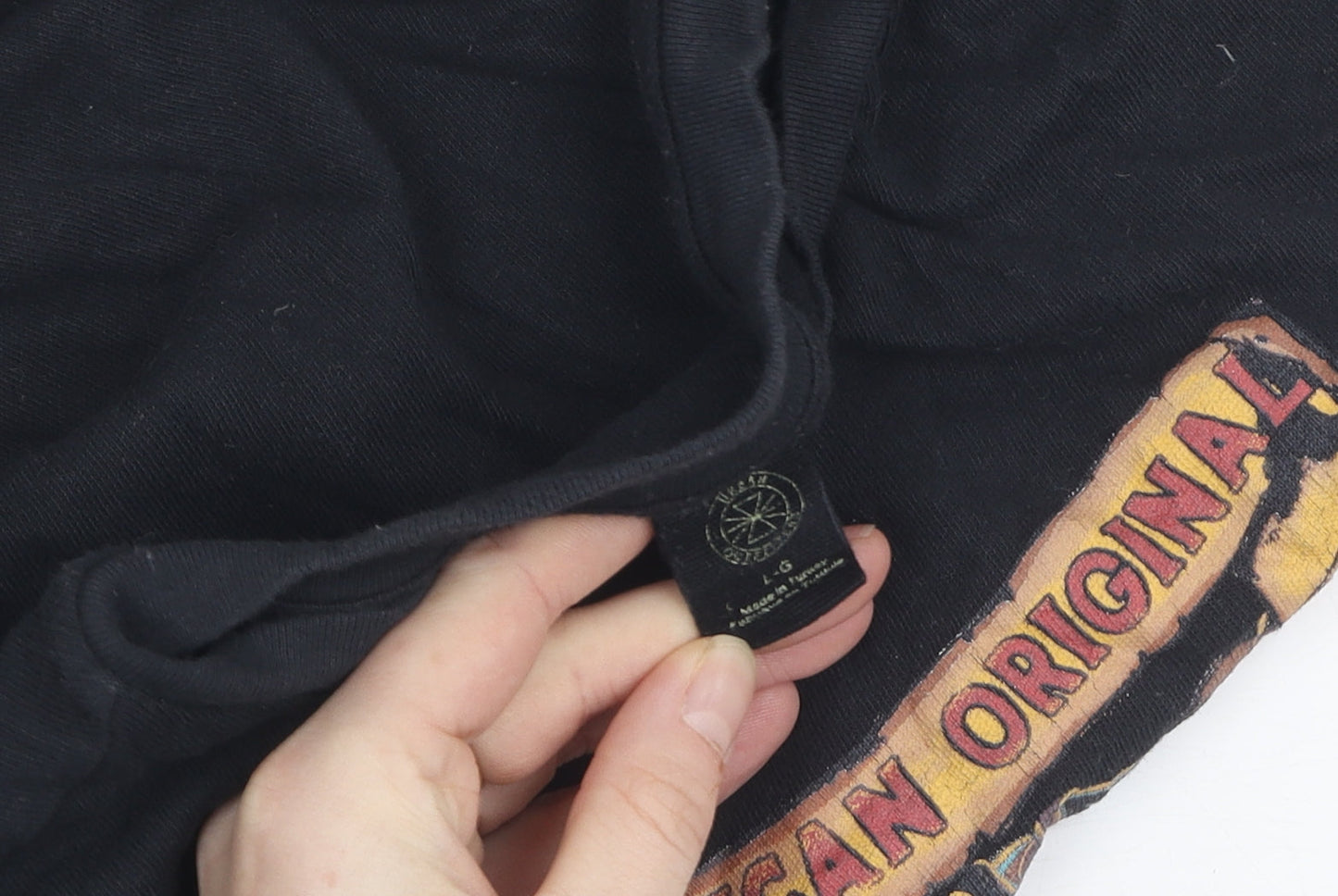 Unisex Adultss UK Size L Tultex Black Cotton T-Shirt