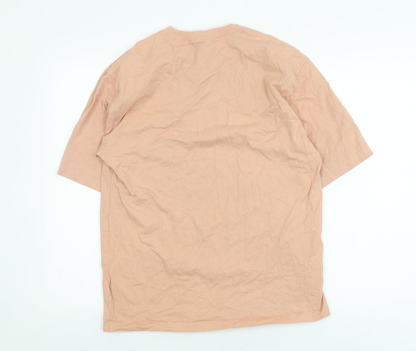 Adidas Unisex Beige Cotton T-Shirt Size L Crew Neck